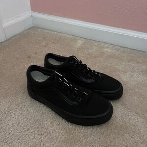 All black old skool vans